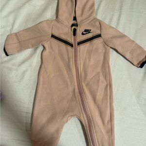 Nike Baby Hooded Onesie - Tan and Black